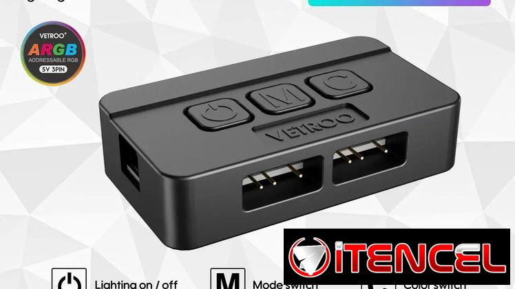 Disipador líquido para CPU Vetroo R240, diseño de cubierta reemplazable, 2 ventiladores ARGB y PWM de 120 mm