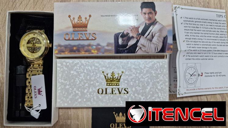 Reloj automático dorado para hombre OLEV en caja – Nuevo