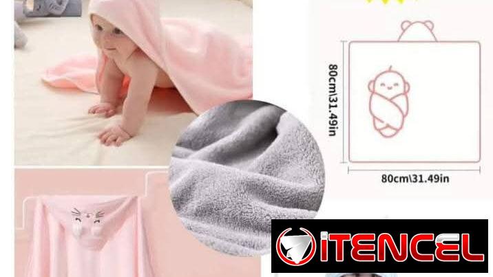 Toalla con gorro de bebé