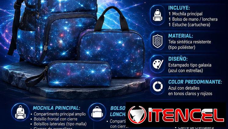 🎒 MOCHILA 🎒 CON LONCHERA Y CARTUCHERA. MENSAJERÍA CON FACTURA. 📲 54833699
