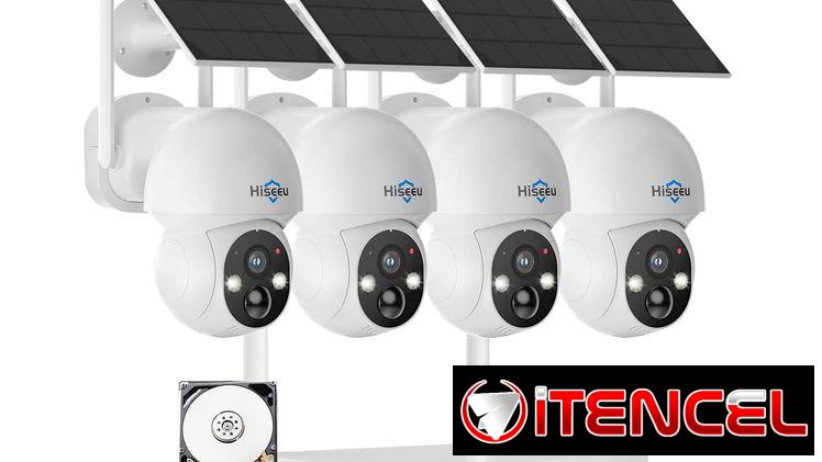 Sistema de Cámaras de Seguridad Hiseeu Solar 4MP – Kit de 4 Cámaras