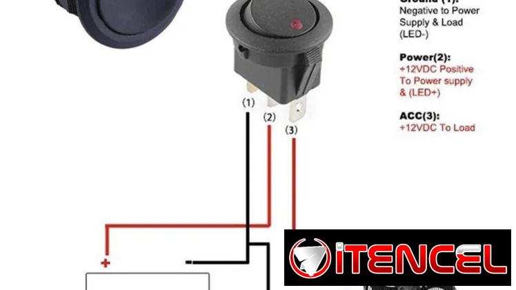 INTERRUPTOR AUXILIAR EXTRA CON LED DE AVISO DE ENCENDIDO PARA FUNCIONES AGREGADAS DE LUCES, AUDIO, ETC