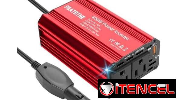 ⚡ Inversor 12V a 110V FSATBTNE 65W Para Carro | Carga Laptop, Teléfono y Más | Compacto y Seguro ⚡ Envío + Garantía