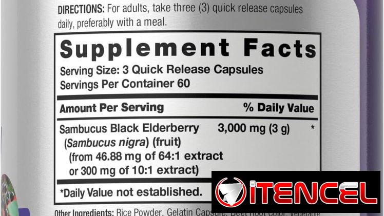Black elderberry, cápsulas de raíz de sauco 180 cápsulas
