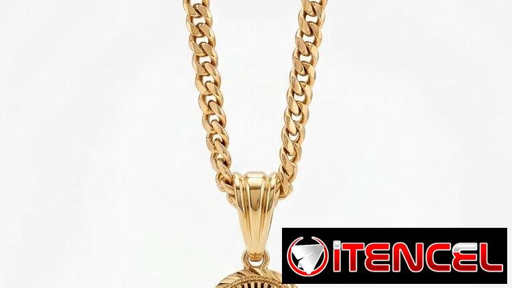 Cadena con medallón dije de oro 18 kilates pesa 55 gramos