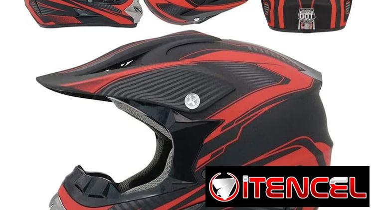 Juego de casco de moto aprobado por el DOT, casco de moto con guantes y gafas Nuevo en la caja