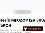 Batería MFUZOP 12V 300Ah LiFePO4. Química: Litio ferro fosfato (LiFePO4)