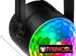 COIDEA Luz Estroboscópica LED de Fiesta 3W – Luz de Discoteca con 7 Colores y Activación por Sonido – Mini Luz DJ con Co