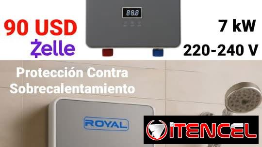 🚿 Calentador de Agua Eléctrico ROYAL – 7kW + Panel Digital – 90 USD