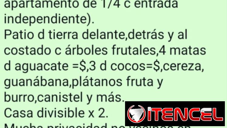 Casa independiente c amplio patio d tierra ideal p montar cualquier tipo negocio.Mucha privacidad y tranquilidad.