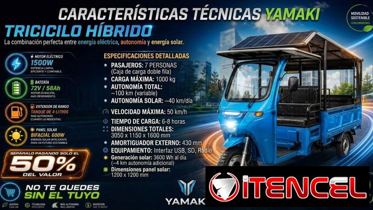 Triciclo con panel solar.