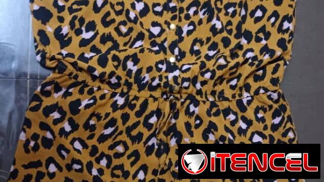 Vestidos camiseros amarillos y negros, x arriba de la rodilla