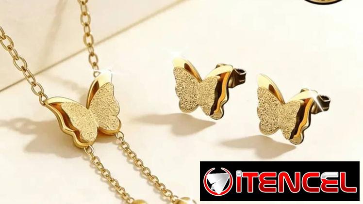 Joyas de acero quirúrgico plateado y dorado. El oro moderno más duradero y con más brillo