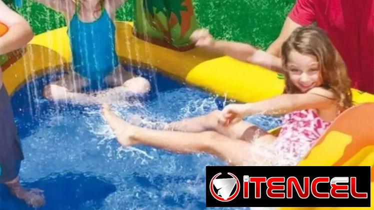 Piscina tipo parque inflable para el disfrute del verano en casa