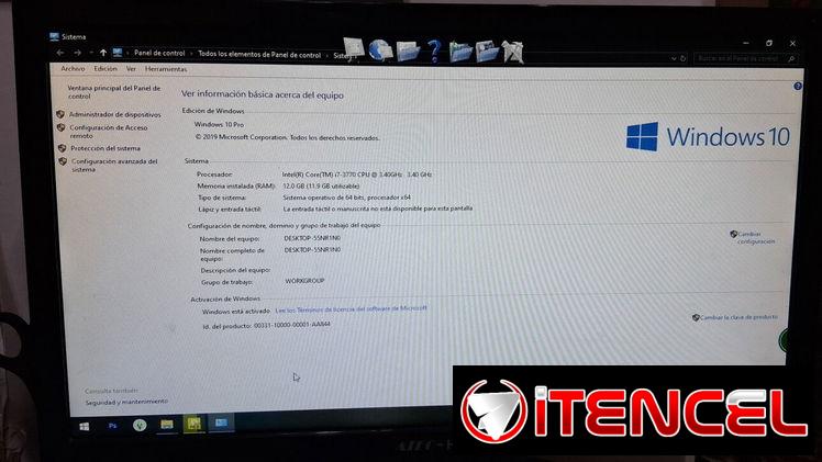 PC intel core i7-3770 CPU 3.40 Ghz