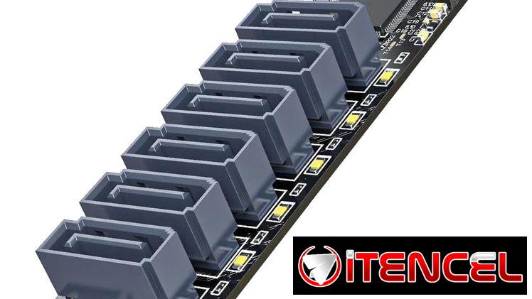 Tarjeta de expansión marca ORICO modelo (PM2TS6) de SSD M.2 (NVMe) a 6x SATA 6Gb/s