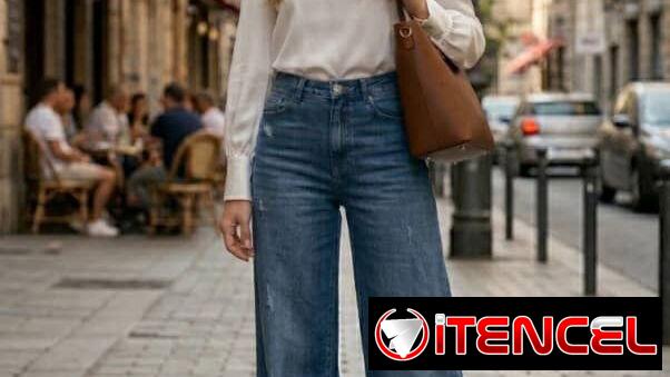 Pantalones anchos, jeans pierna ancha de tiro