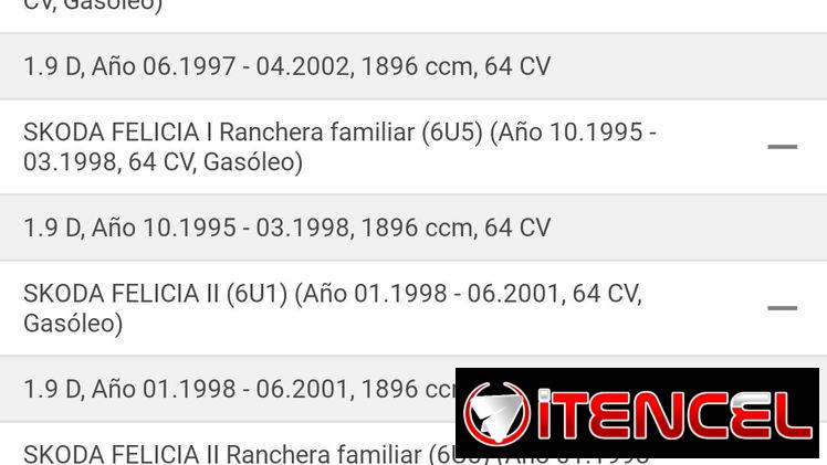 Plato y collarín de cloche de VW motor diesel el q viene en el Skoda Felicia de 64 caballos mirar en fotos los modelos