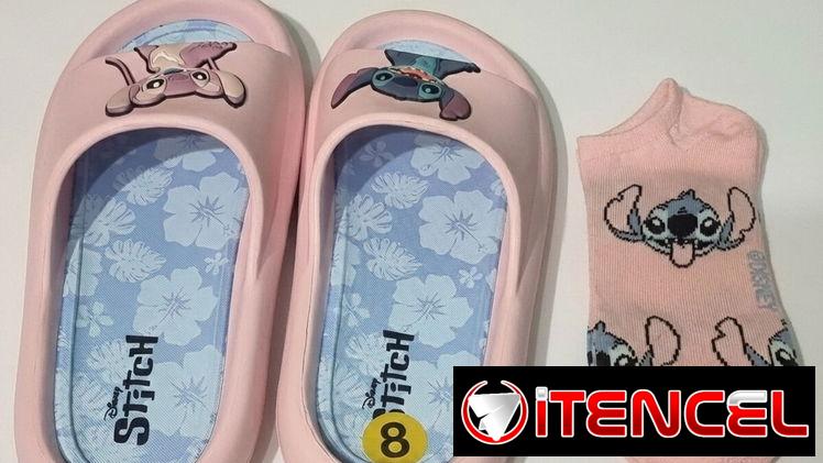 Sandalias Stitch + Medias Stitch + Llavero Stitch