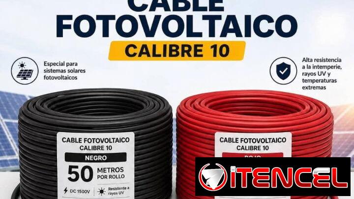 Rollo de cable fotovoltaico calibre 10 viene x 50m rojo y negro precio 150 usd