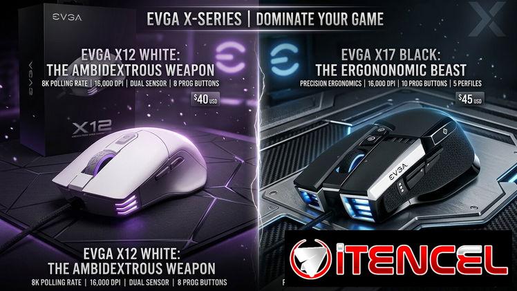 Mouse Gamer EVGA X12 (Blanco) y EVGA X17 (Negro)