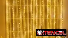 Cortina LED en amarillas