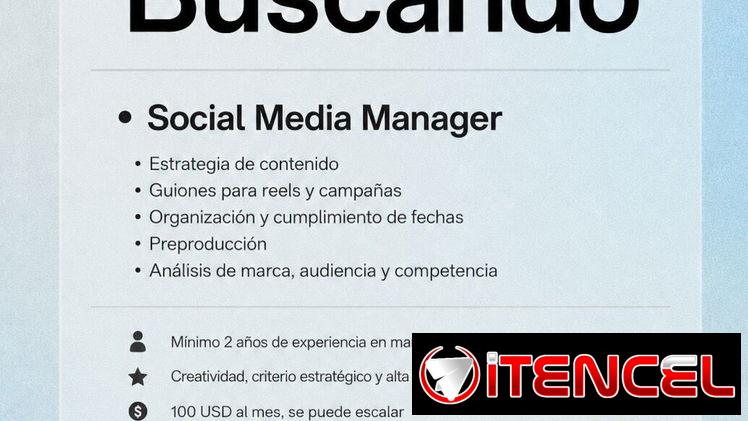 Buscamos SOCIAL MEDIA MANAGER