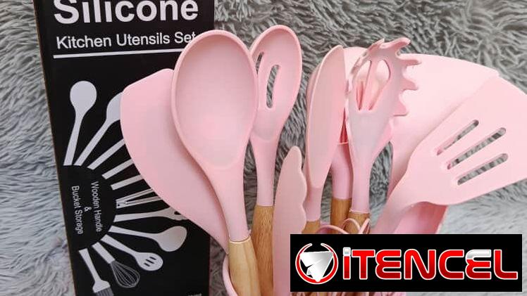 Set de utensilios de cocina de silicona (12 piezas) en 11000cup