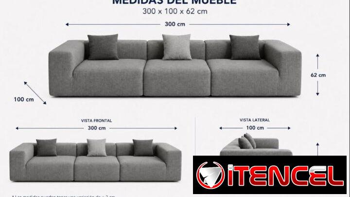 Mueble con cojines de 3 plazas