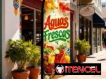 Bandera indicativo de ubicación Expendio Aguas frescas