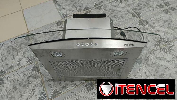 Campana Extractora 75cm Acero inoxidable marca Wealco de vidrio templado curvo precio $250 USD Transporte Incluido
