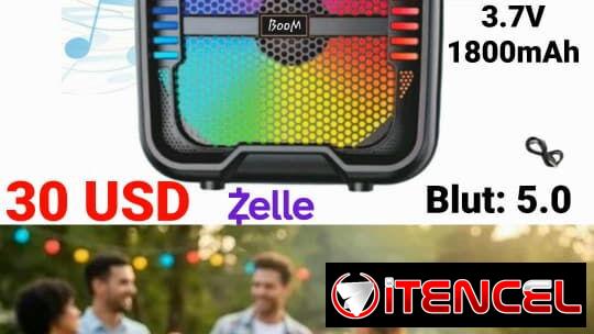 ¡Bocina Recargable 8″ con Luces LED – Bluetooth 5.0! – $30 USD