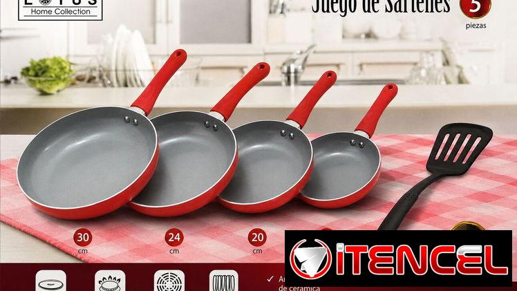 Juego de 4 sartén y espátula