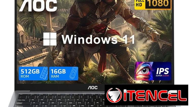 LAPTOP 🎁NUEVA🎁📦CAJA, AOC Pro (TX15-AOC), 15.6″ FHD IPS Antireflejo, Intel N150, 16GB RAM, 512GB SSD, 7Horas