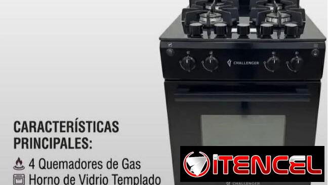 Cocina con horno de 4 hornillas