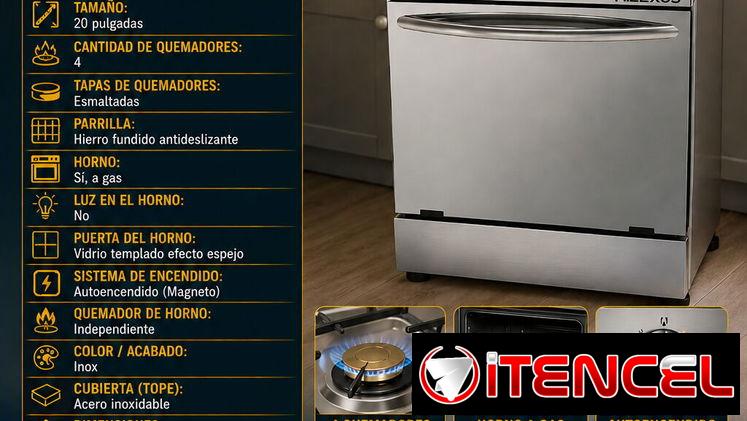🍲 COCINA 🍲 CON HORNO DE GAS 20″ DE 4 QUEMADORES. MENSAJERÍA CON FACTURA Y GARANTÍA. 📲 54833699