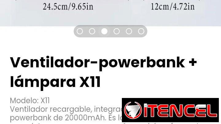 Ventilador-powerbank + lámpara X11 Modelo: X11