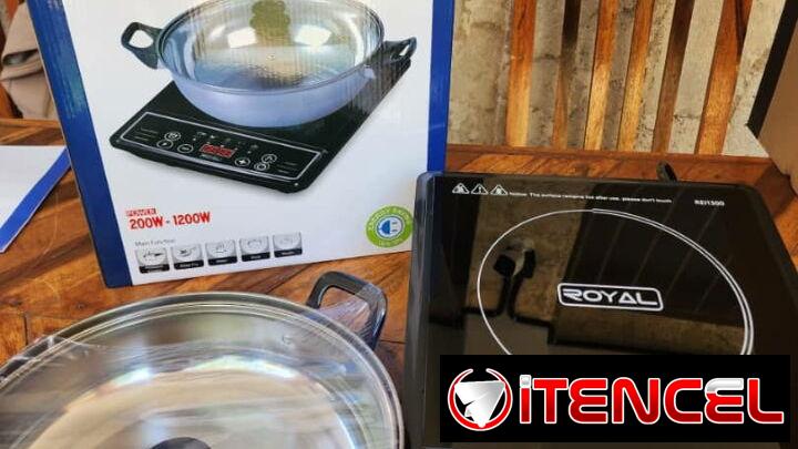 Cocina de inducción Royal 1200w de 1 hornilla con cazuela..