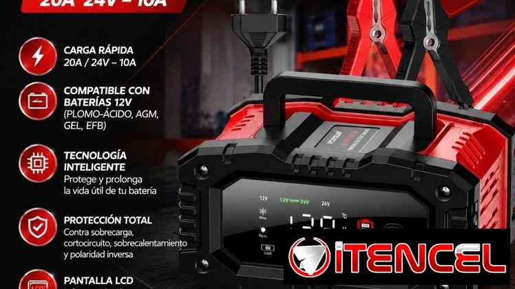 Cargador inteligente de baterias de auto 20 amp
