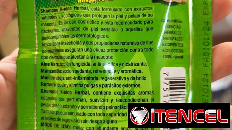 Shampoo herbal antipulgas, con miel , romero, manzanilla