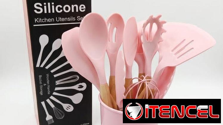 Set de utensilios de cocina de silicona (12 piezas) en 11000cup