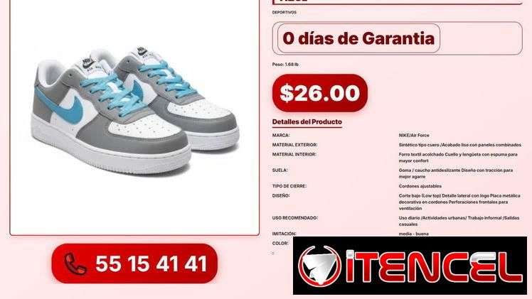 TENIS NIKE AIR FORCE GRIS CON BLANCO Y AZUL VPT-0287