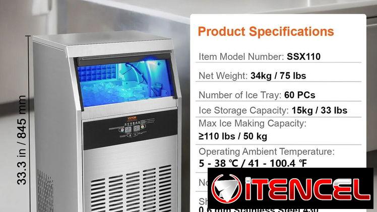 máquina de hacer hielo de 53 kg diarios