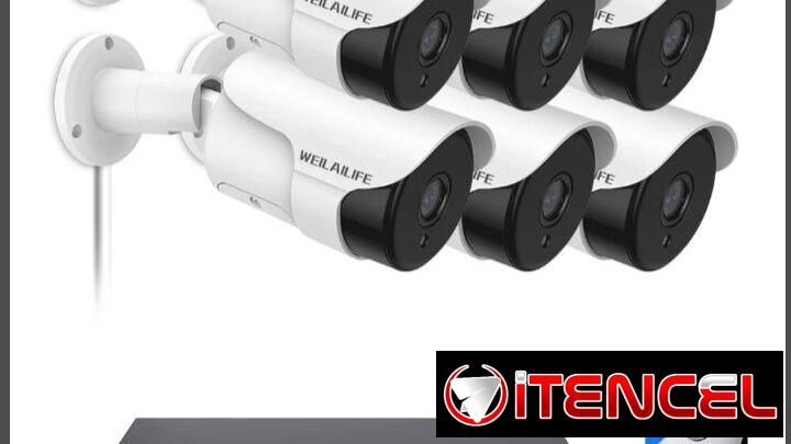 Kit de 6 cámaras ip 5mpx audio bidireccional