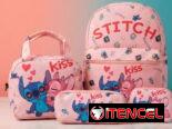 🎒SET DE MOCHILA DISEÑO DE STICH 💫4 PIEZAS