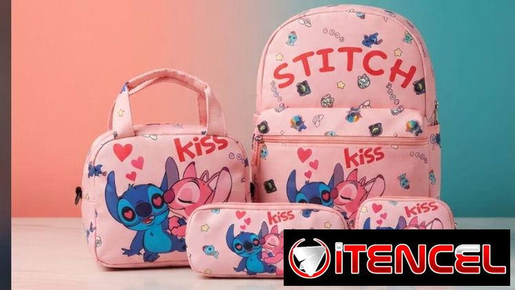 🎒SET DE MOCHILA DISEÑO DE STICH 💫4 PIEZAS