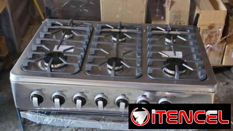 Cocinas de gas con horno de 4, 6 quemadores
