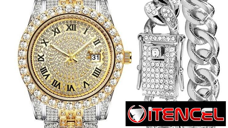 Cadenas,relojes y manillas diamantadas,Cintos de perlas