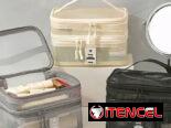 Bolsa Organizadora de Maquillaje de Gran Capacidad con Malla Transparente y Caja de Almacenamiento con Cremallera 3D