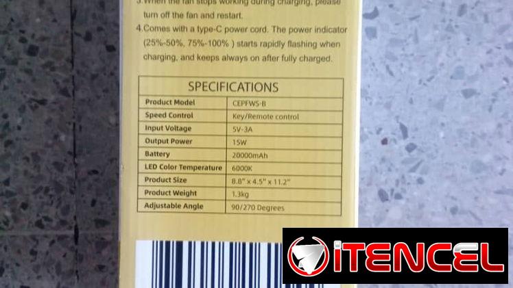Se vende ventilador recargable